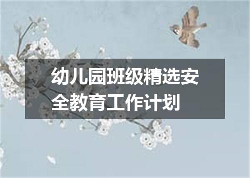 幼儿园班级精选安全教育工作计划