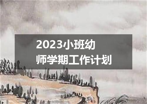 2023小班幼师学期工作计划