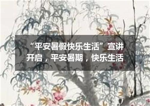 “平安暑假快乐生活”宣讲开启，平安暑期，快乐生活