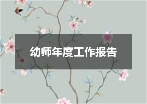 幼师年度工作报告