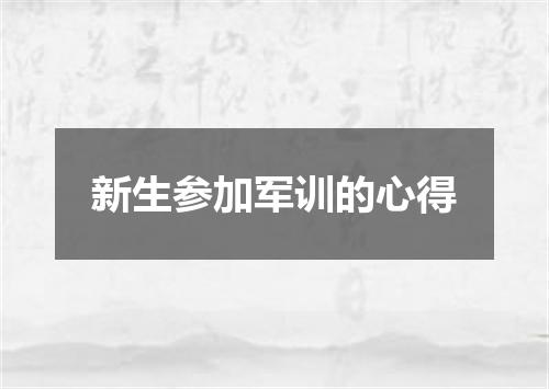 新生参加军训的心得