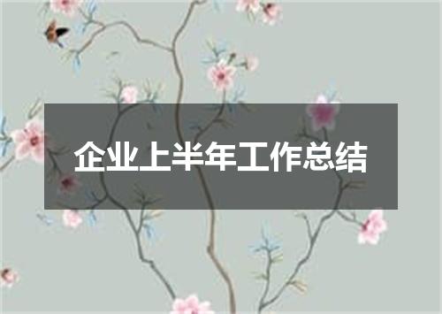 企业上半年工作总结