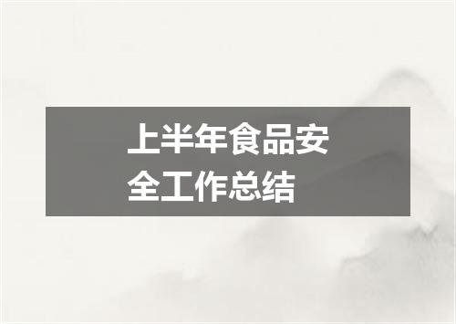 上半年食品安全工作总结