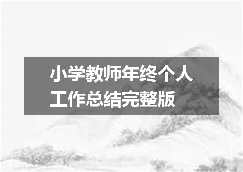 小学教师年终个人工作总结完整版