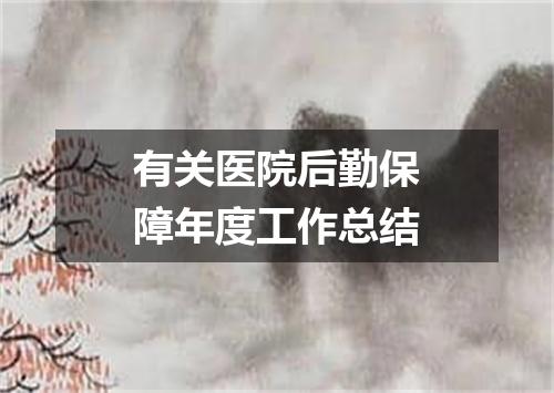 有关医院后勤保障年度工作总结