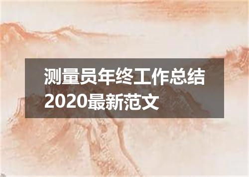 测量员年终工作总结2020最新范文