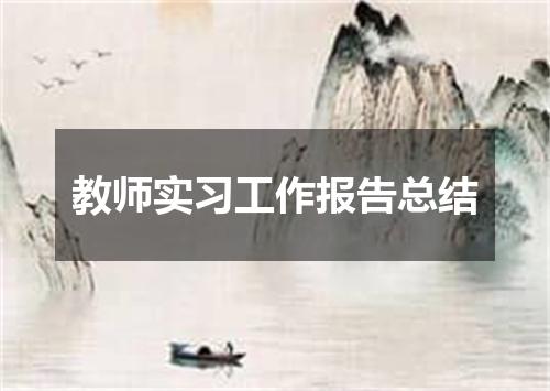 教师实习工作报告总结