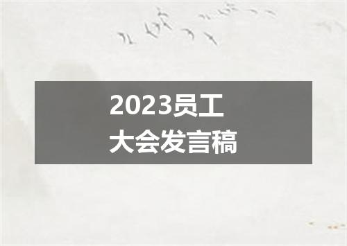 2023员工大会发言稿