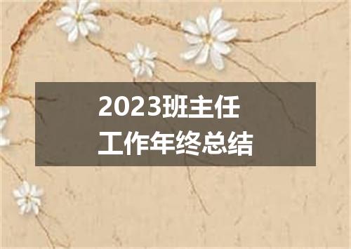 2023班主任工作年终总结