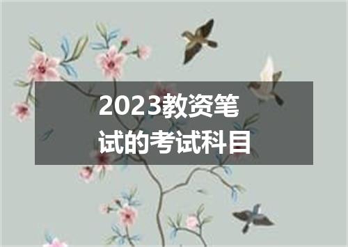 2023教资笔试的考试科目