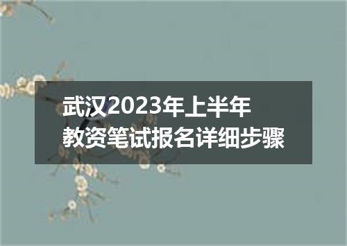 武汉2023年上半年教资笔试报名详细步骤