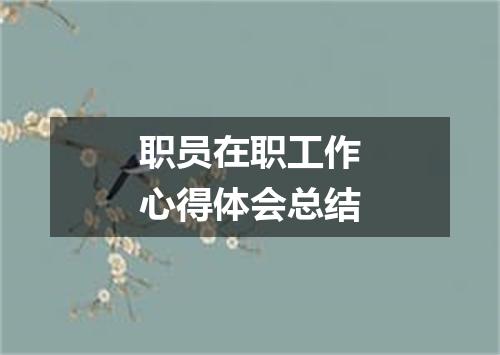 职员在职工作心得体会总结