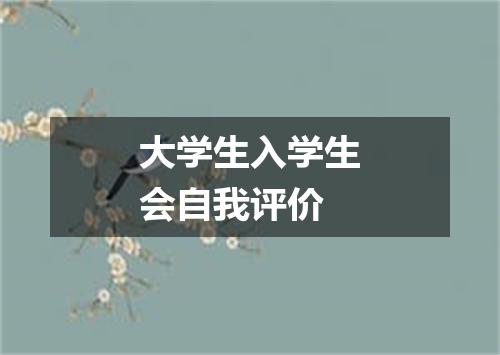 大学生入学生会自我评价