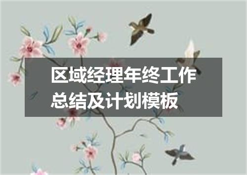 区域经理年终工作总结及计划模板