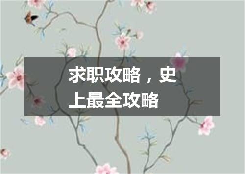求职攻略,史上最全攻略