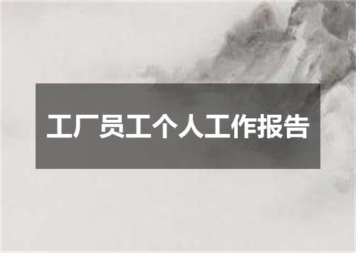 工厂员工个人工作报告