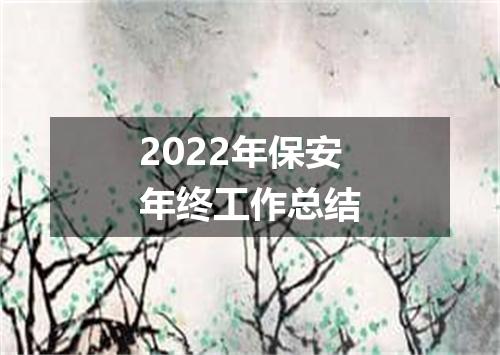 2022年保安年终工作总结