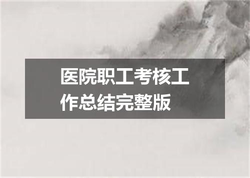 医院职工考核工作总结完整版