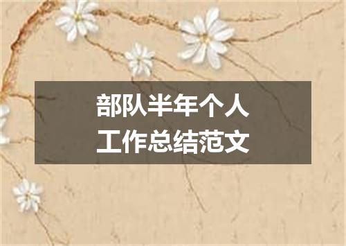 部队半年个人工作总结范文