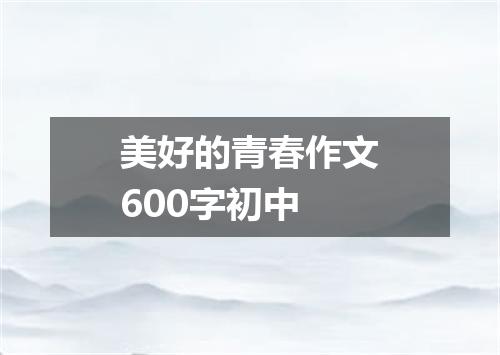 美好的青春作文600字初中