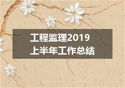 工程监理2019上半年工作总结