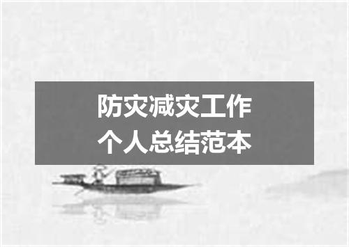 防灾减灾工作个人总结范本