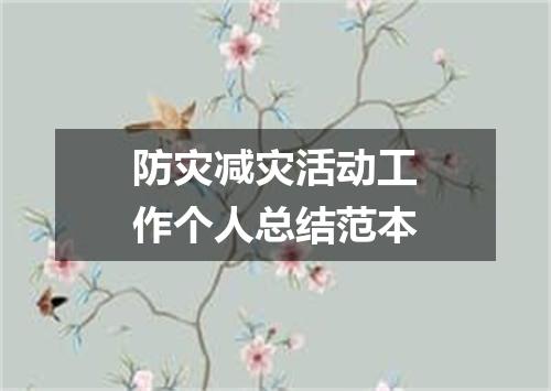 防灾减灾活动工作个人总结范本