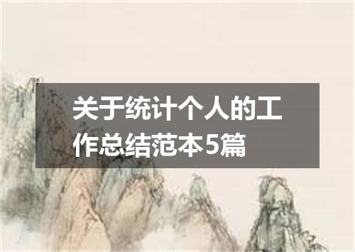 关于统计个人的工作总结范本5篇