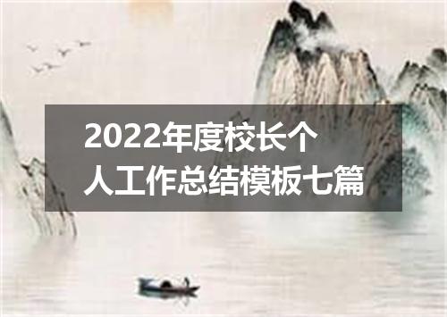 2022年度校长个人工作总结模板七篇