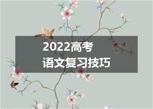 2022高考语文复习技巧