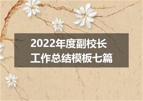 2022年度副校长工作总结模板七篇
