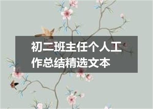 初二班主任个人工作总结精选文本