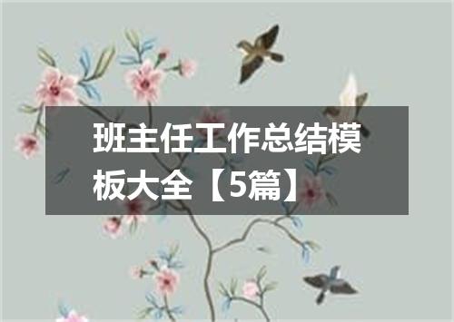 班主任工作总结模板大全【5篇】