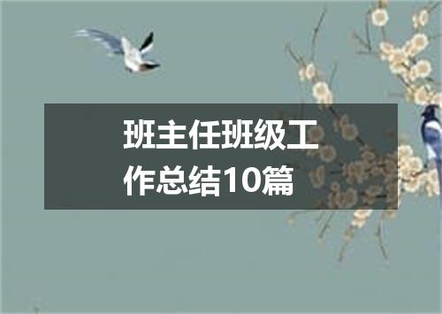 班主任班级工作总结10篇