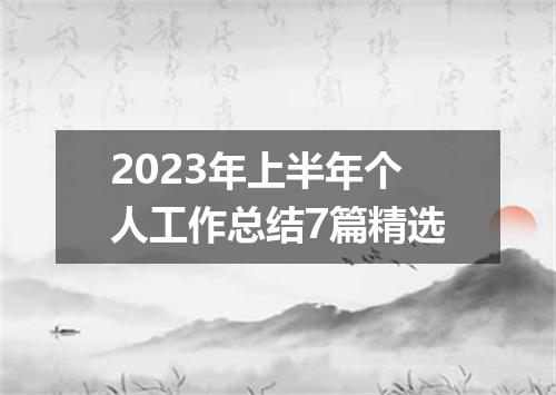 2023年上半年个人工作总结7篇精选