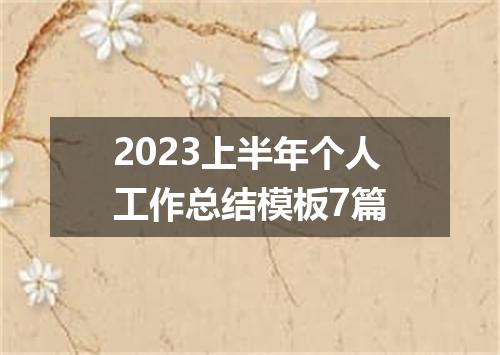 2023上半年个人工作总结模板7篇