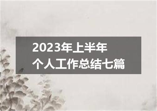 2023年上半年个人工作总结七篇