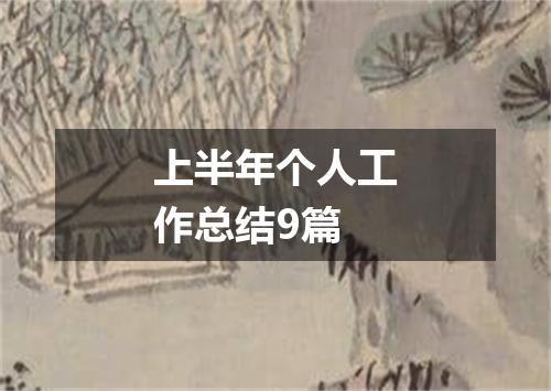 上半年个人工作总结9篇