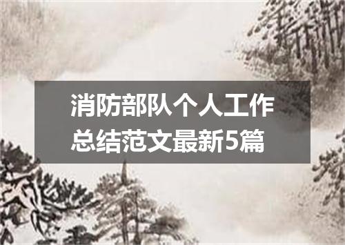 消防部队个人工作总结范文最新5篇