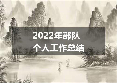 2022年部队个人工作总结