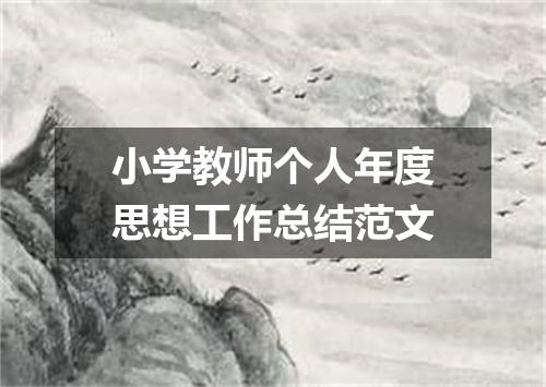 小学教师个人年度思想工作总结范文
