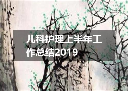 儿科护理上半年工作总结2019