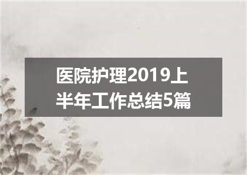 医院护理2019上半年工作总结5篇