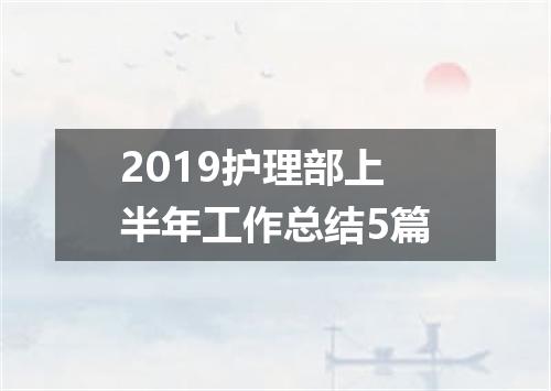 2019护理部上半年工作总结5篇