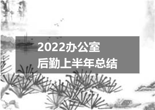 2022办公室后勤上半年总结