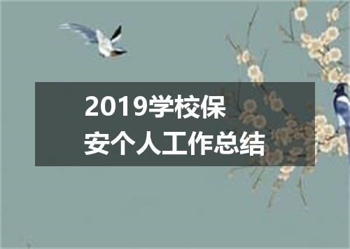 2019学校保安个人工作总结
