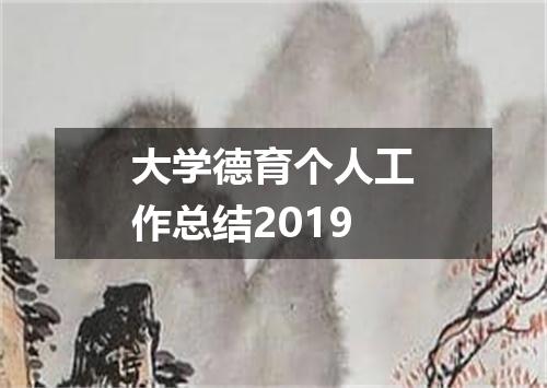 大学德育个人工作总结2019