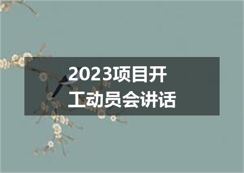 2023项目开工动员会讲话