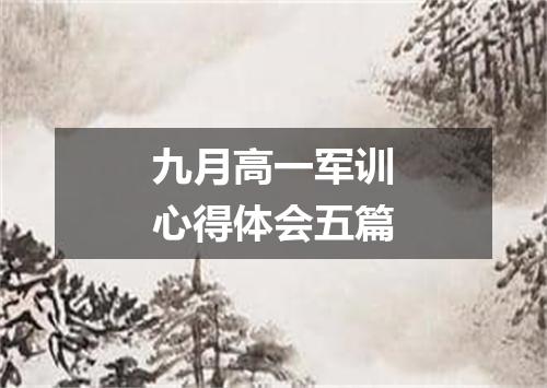 九月高一军训心得体会五篇
