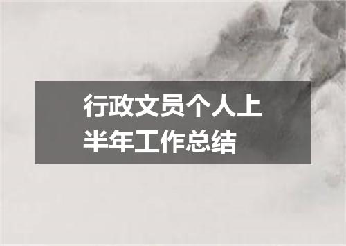 行政文员个人上半年工作总结